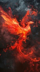 Fototapeta premium Flaming Phoenix Flow - Fiery Abstract Phenomenon