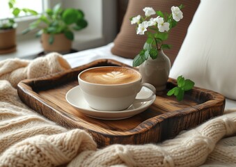 morning coffee in bed costal style