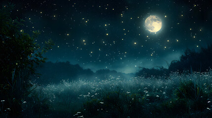 Fototapeta na wymiar A mesmerizing starry night, with a dark sky as the background, during a celestial event