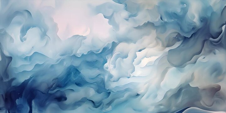 Blue watercolor abstract background. Watercolor blue background. Watercolor cloud texture.. 4K video