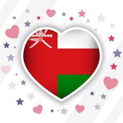 Creative Oman Flag Heart Icon