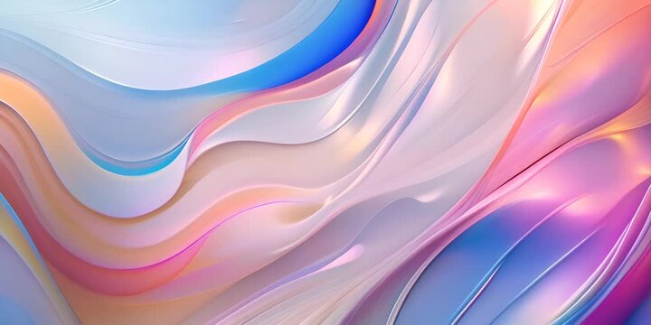 White abstract holographic background. Holograph color texture with foil effect. Halographic iridescent backdrop. Pearlescent gradient for design. 4K video