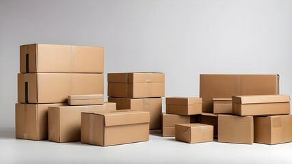 Fototapeta premium stack of cardboard boxes