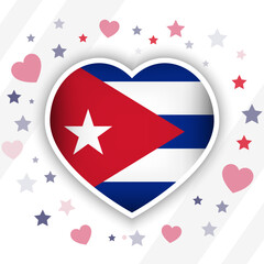 Creative Cuba Flag Heart Icon