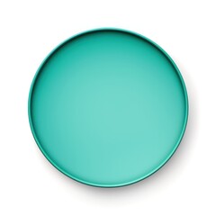 Teal round circle isolated on white background 