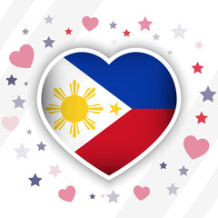 Creative Philippines Flag Heart Icon