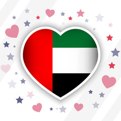 Creative United Arab Emirates Flag Heart Icon