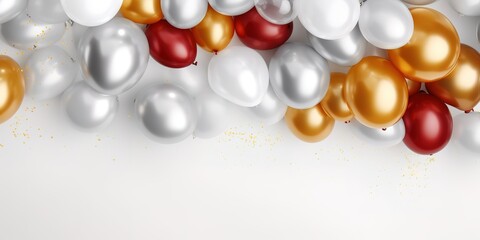 beautiful colorful balloons on white background