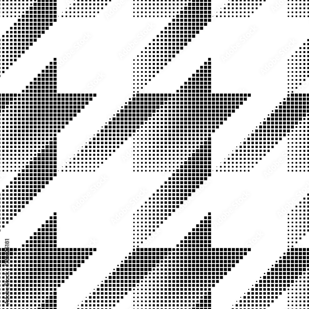 Poster Hounds-tooth halftone grunge pattern. Dissolive effect. Vector seamless pattern