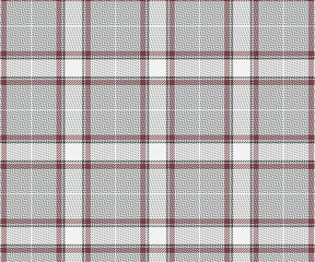 Plaid fabric pattern, white, brown, black. Seamless background for textiles, design of clothes, skirts, pants or decorative fabric. Vector illustration.