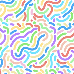 Abstract pastel coloured hand drawn doodle pattern design
