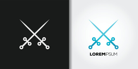simple swords logo set