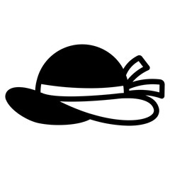 Sun hat glyph icon