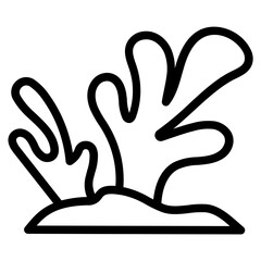 Coral reef line icon