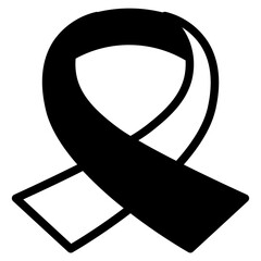 Charity ribbon glyph icon