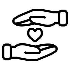 Helping hand line icon