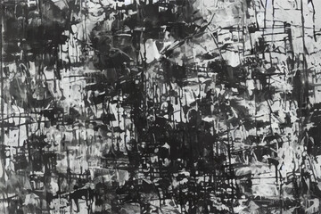 Abstract Black and White Grunge Textured background. Grunge black paint brush stroke background. Ink black street graffiti art on a textured paper vintage background, washes and brush strokes. 