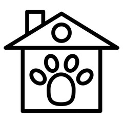 Animal shelter line icon