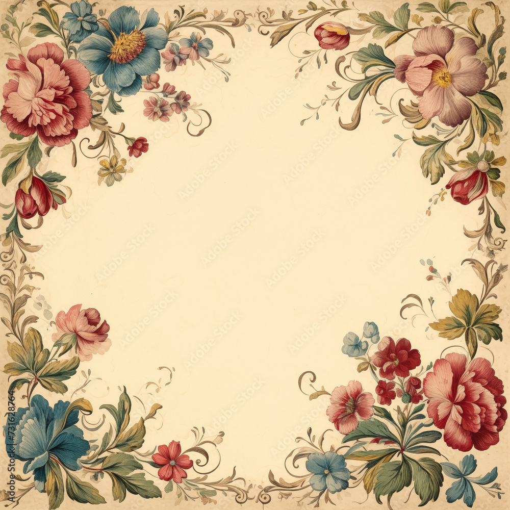 Wall mural Vintage style frame and border - Wall murals