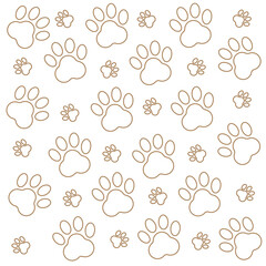 大小の茶色い線の肉球の模様