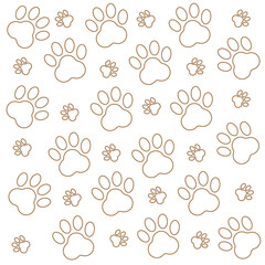 大小の茶色い線の肉球の模様