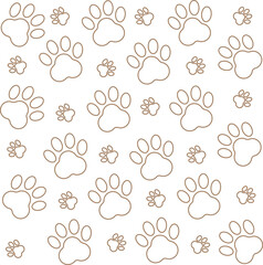 大小の茶色い線の肉球の模様