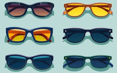 Assorted Stylish Sunglasses Collection for Fashionable Summer - Generative AI