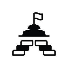 Black solid icon for achieve