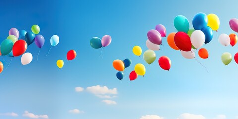 nice colorful balloons, simple and elegant, there is empty space for greeting text, wallpaper, posters, advertisements, etc., if there are not enough choices, please click