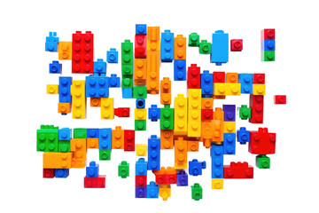 Fototapeta na wymiar Colorful Bricks for Imaginative Play Isolated On Transparent Background