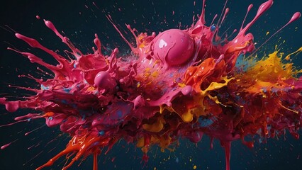 Abstract burst of colour pink paint splatter energy  explosions texture, wallpaper, pattern,...