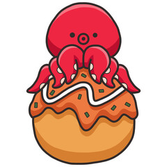 Illustration of takoyaki octopus 