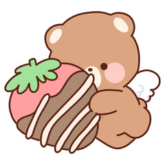 teddy bear and strawberry chocolate 