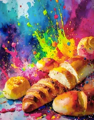 Keuken spatwand met foto Vivid breads and rolls © PRILL Mediendesign