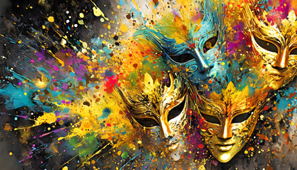 Vivid carnival masks