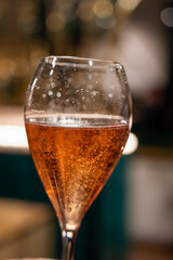 Tasting of sparkling wine champagne on winter weekend festival in December on Avenue de Champagne, Epernay, Champagne region, France