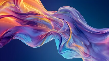 Abstract gradient colors 3d wave background. Wavy shiny textured gradient-colored banner.
