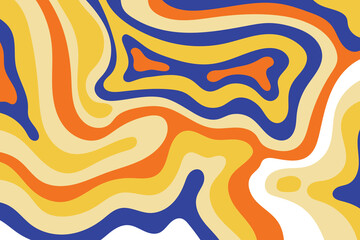 Wavy bold curved lines and squiggles ornament. brush strokes vector seamless pattern. colorful wallpaper.