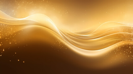 Luxurious and futuristic golden empty stage, golden particles background in stage shape
