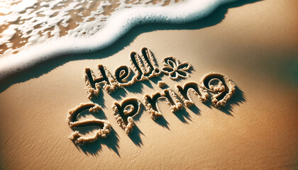Sandy Greetings: Hello Spring - obrazy, fototapety, plakaty