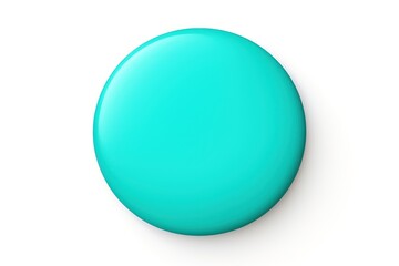 Turquoise round circle isolated on white background 