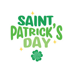 Saint patricks day typography vector with shamrock