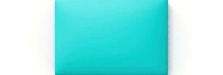 Turquoise square isolated on white background