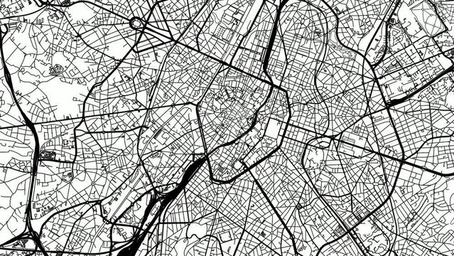 Zoom Out Road Map of Brussels Belgium
