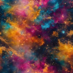 Abstract easter eggs composition with cosmic space