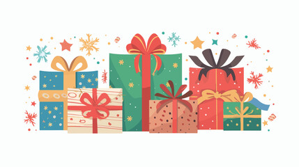 Christmas Presents 2D Vector Isolated