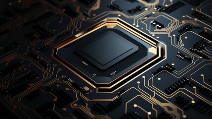 Fototapeta premium The electronic circuit board with processor.