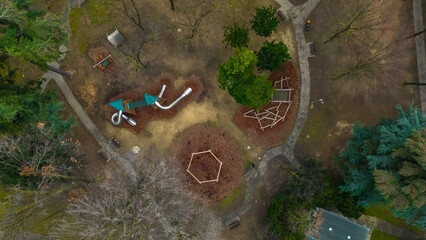 Cityscape aerial photography. Italian city San Donato Milanese, Milan, Italy