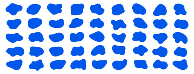 Amoeba blob, irregular shape vector illustration set