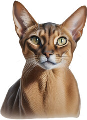 Colored-pencil sketch of an Abyssinian cat.